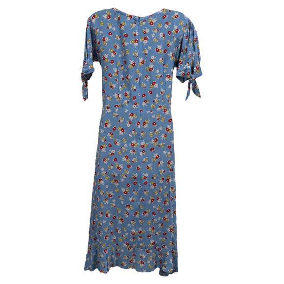 Faithfull The Brand Dress Emilia Erin Midi in Blue Floral - Picture 7 of 8